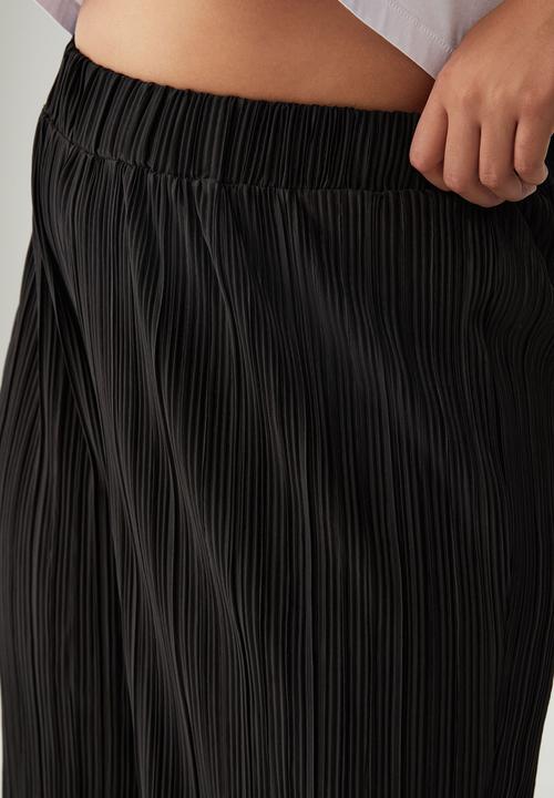 Cotton On - Curve plisse pant - black