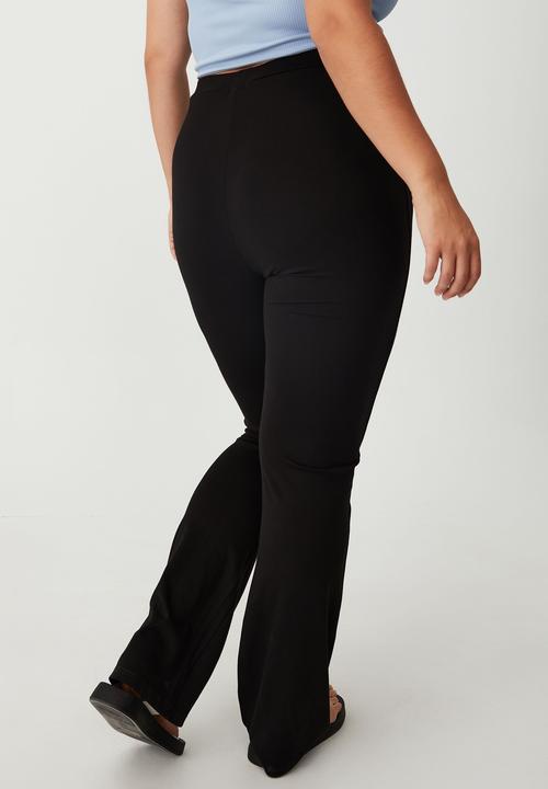 Cotton On - Curve pull on flare pant - black