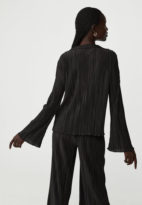 Cotton On - Pleated long sleeve shirt - black