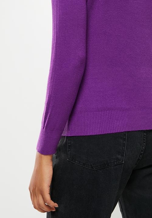 dailyfriday - Slim fit crew neck knit - purple