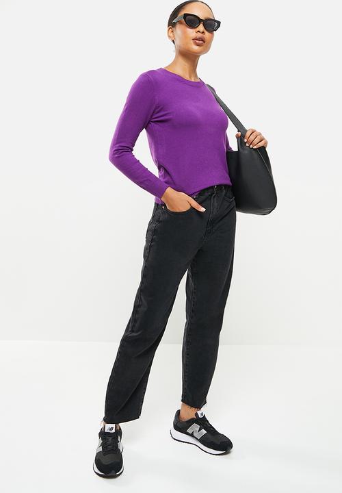 dailyfriday - Slim fit crew neck knit - purple