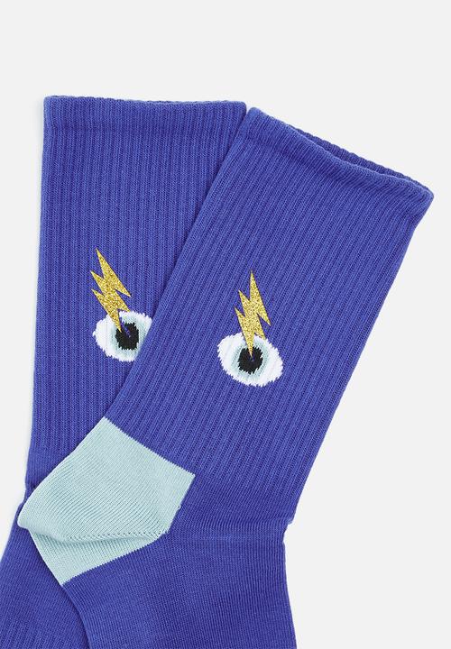Happy Socks - I see you 3/4 crew socks - blue