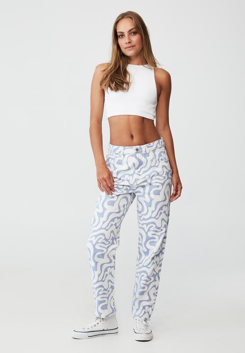 Cotton On - Mom jean - blue swirl