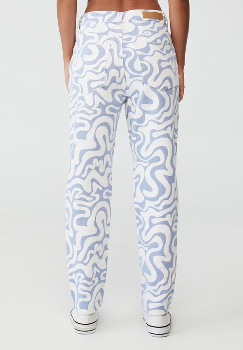 Cotton On - Mom jean - blue swirl