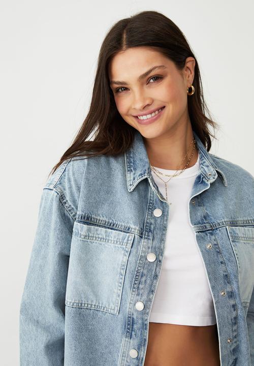 Cotton On - Denim shacket - blue splice