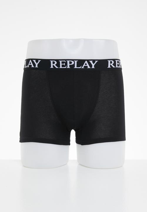 Replay - Replay boxer style 01/c basic cuff logo 3pcs box - black