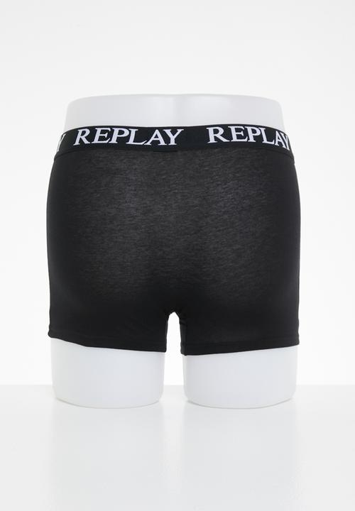 Replay - Replay boxer style 01/c basic cuff logo 3pcs box - black