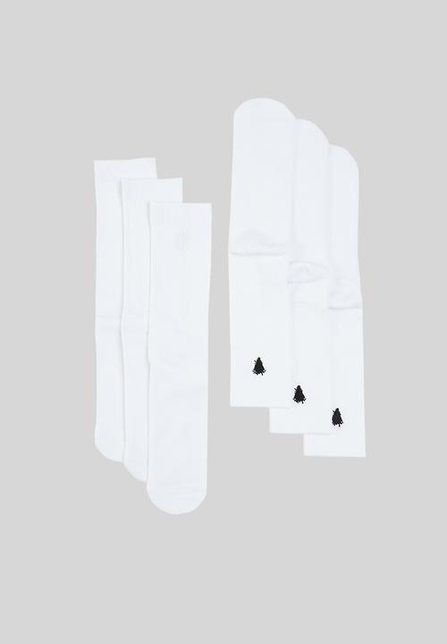 Crooks & Castle - Medusa silhouette crew socks - white