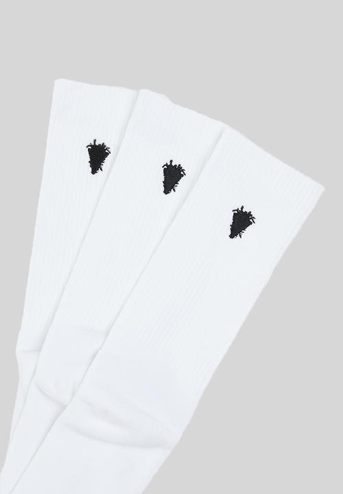 Crooks & Castle - Medusa silhouette crew socks - white