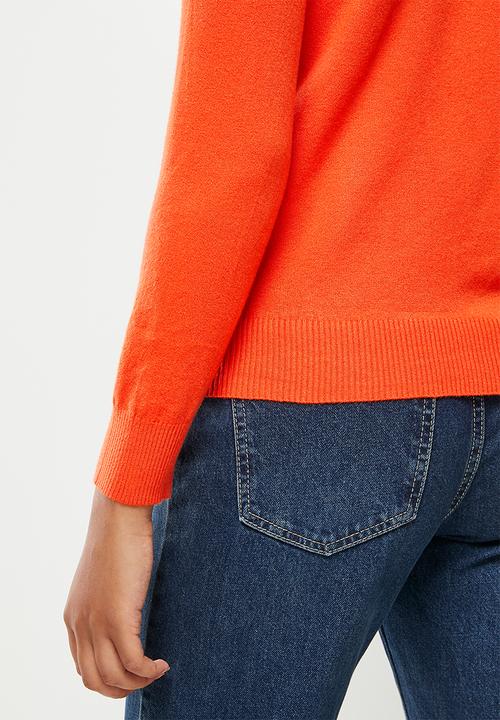 dailyfriday - Slim fit crew neck knit - orange