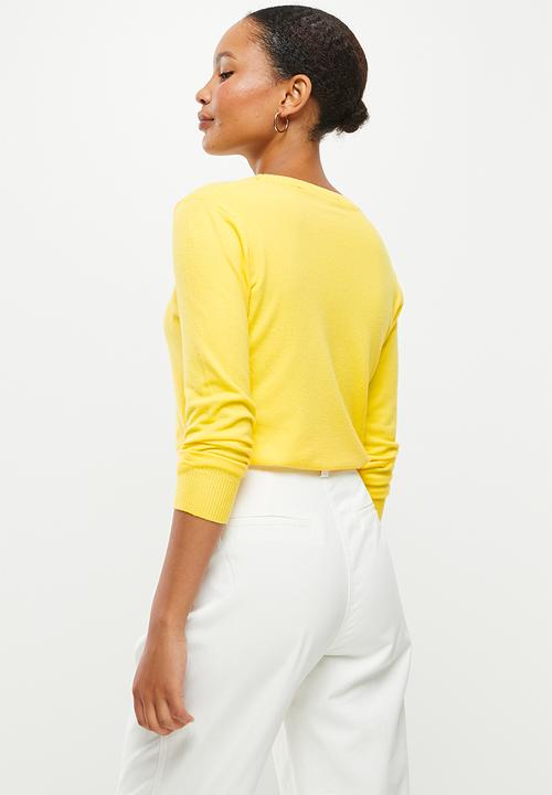 dailyfriday - Slim fit crew neck knit - yellow