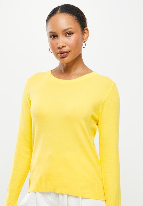 dailyfriday - Slim fit crew neck knit - yellow