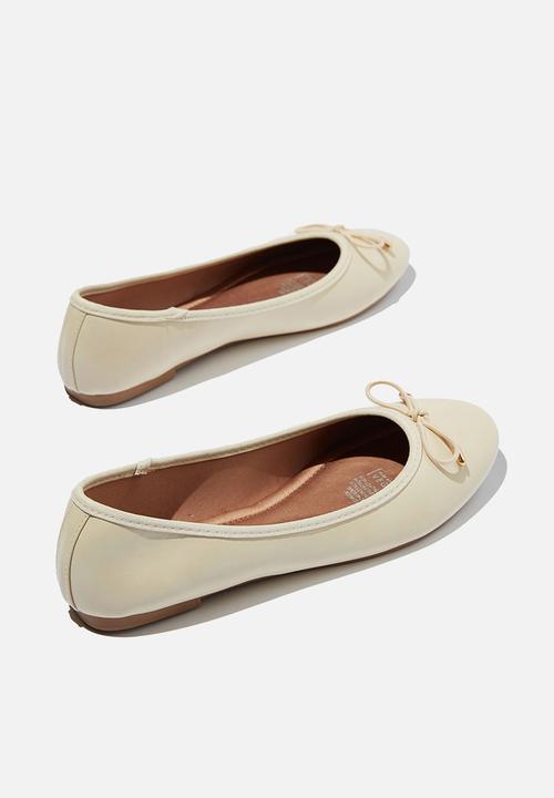 Cotton On - Emma bow ballerina - bone