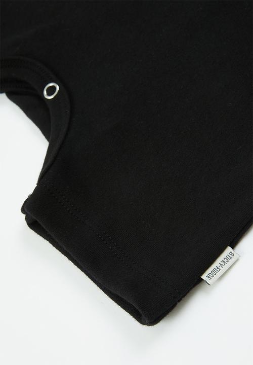 Sticky Fudge - Babygrow with stripe - black