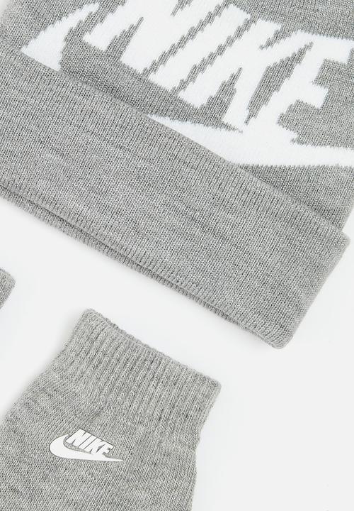 Nike - Nan swoosh pom beanie glv set - grey
