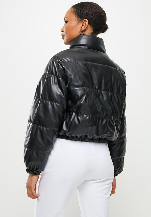 dailyfriday - Pu puffer jacket - black