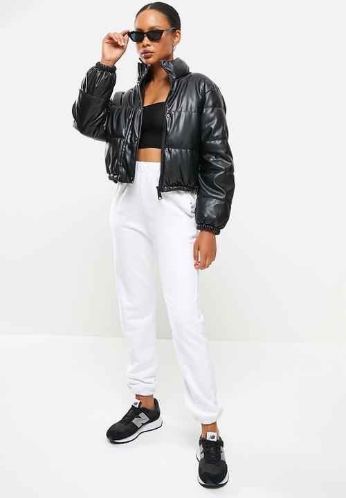 dailyfriday - Pu puffer jacket - black