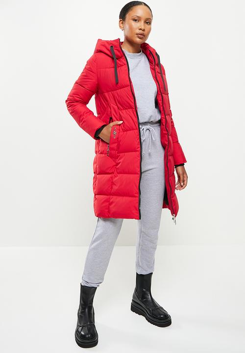 dailyfriday - Longer length puffer - red
