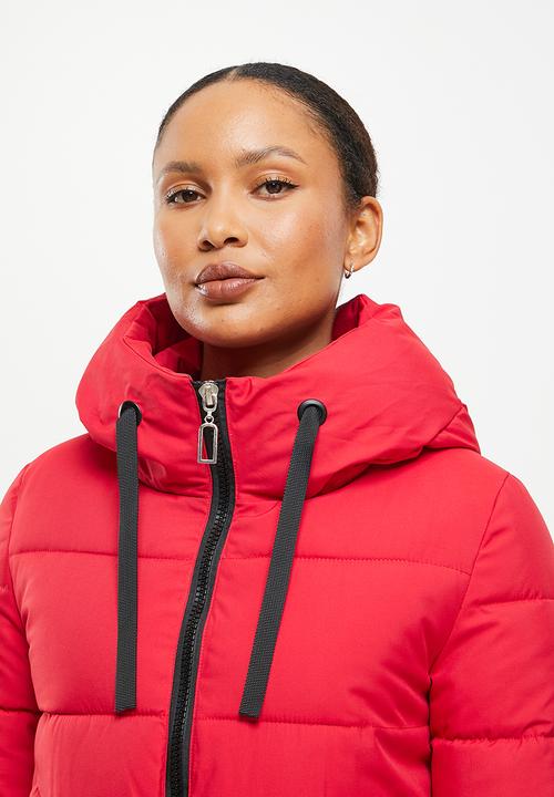 dailyfriday - Longer length puffer - red