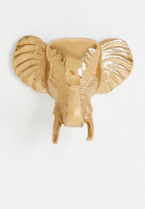H&S - Elephant Animal Hook - Gold