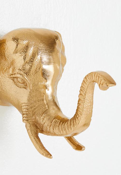 H&S - Elephant Animal Hook - Gold
