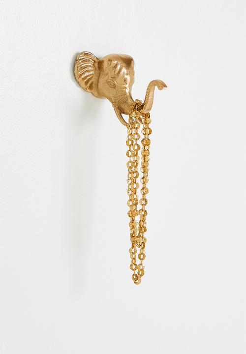 H&S - Elephant Animal Hook - Gold