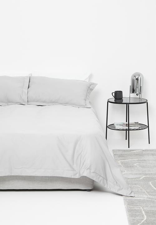 Sheraton Textiles - 400TC Egyptian Cotton straight stitch duvet cover set - grey 