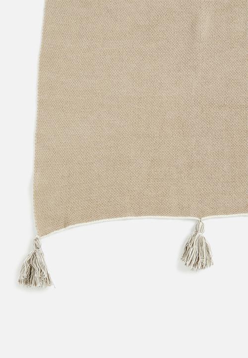 Sixth Floor - Cotton knitted throw - neutral