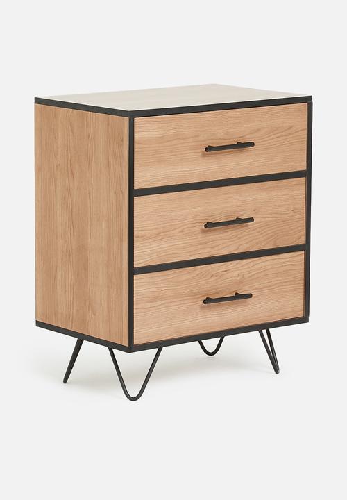 Sixth Floor - Penn 3 drawer - black & natural