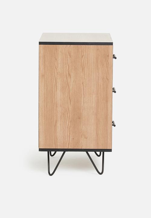Sixth Floor - Penn 3 drawer - black & natural