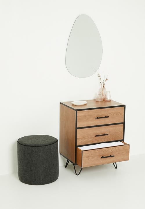 Sixth Floor - Penn 3 drawer - black & natural