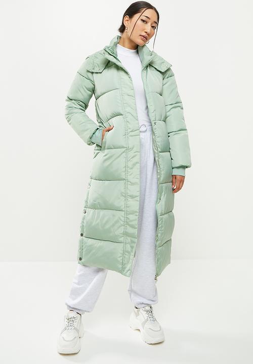 dailyfriday - Midi length puffer - light green