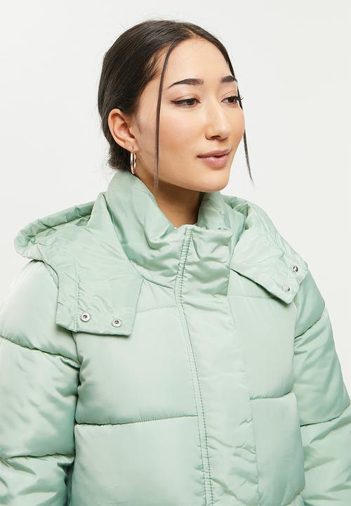 dailyfriday - Midi length puffer - light green