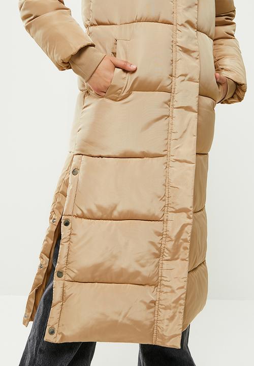 dailyfriday - Midi length puffer - light brown