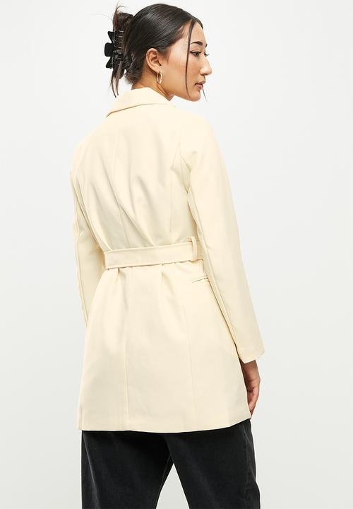 dailyfriday - Belted longline blazer - off white