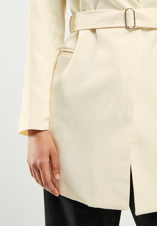 dailyfriday - Belted longline blazer - off white