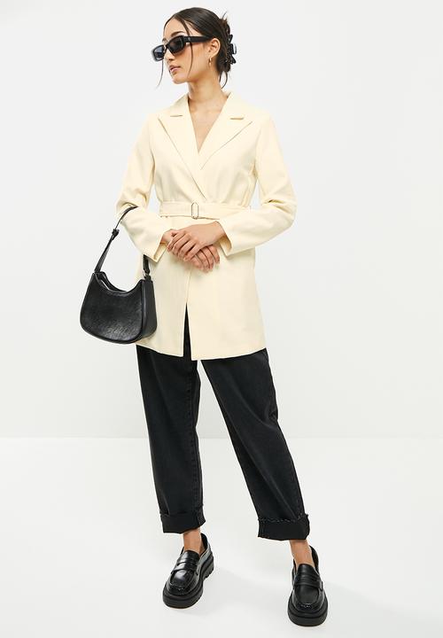 dailyfriday - Belted longline blazer - off white