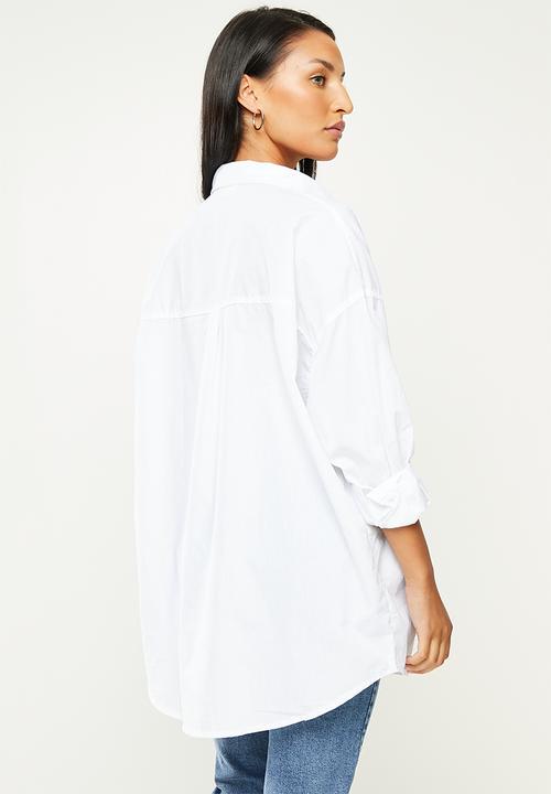 Cotton On - Petite dad shirt - white