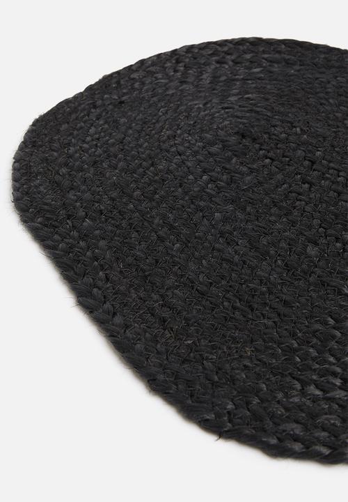 Sixth Floor - Hava oval woven placemat set of 4-jute - black