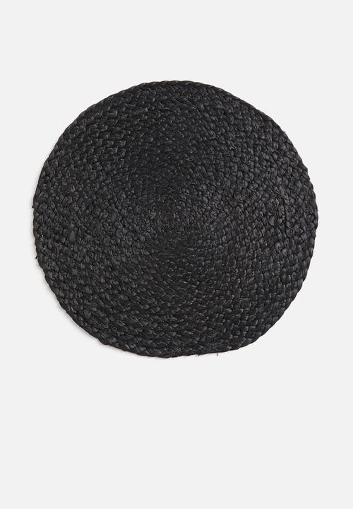 Sixth Floor - Hava round placemat set of 4-jute - black