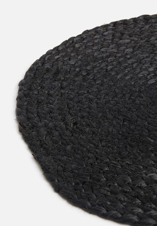 Sixth Floor - Hava round placemat set of 4-jute - black