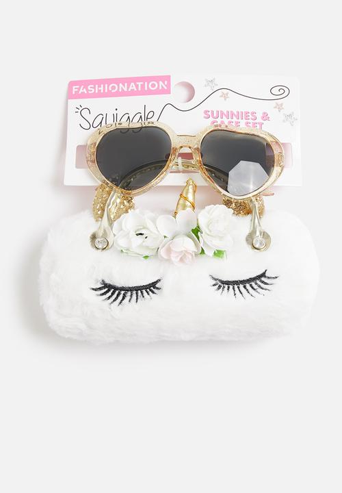 Character Group - Unicorn sunnies and case set - white & gold