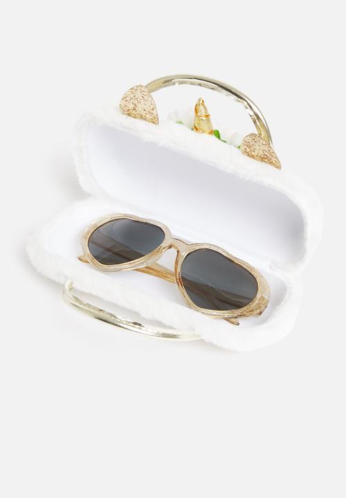 Character Group - Unicorn sunnies and case set - white & gold