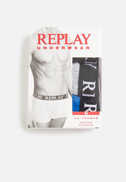 Replay - Replay boxer style 01/c basic cuff logo 3pcs box - multi