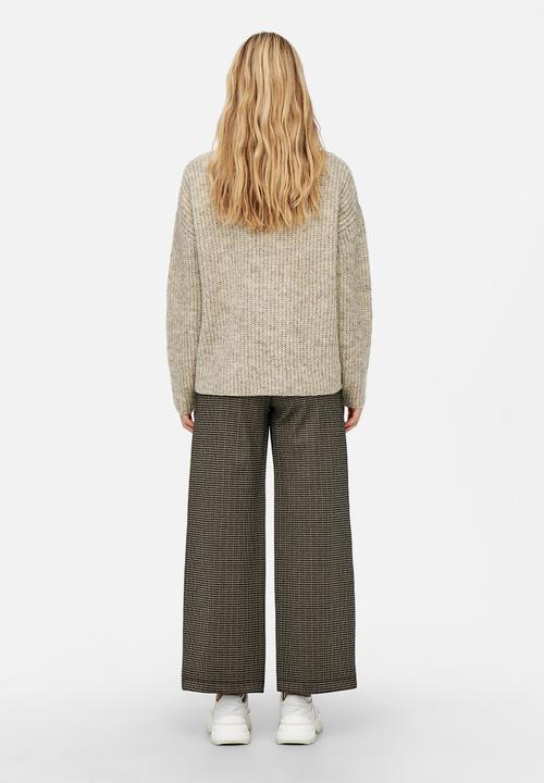 Jacqueline de Yong - Tessa long sleeve double button knit cardigan - oatmeal 