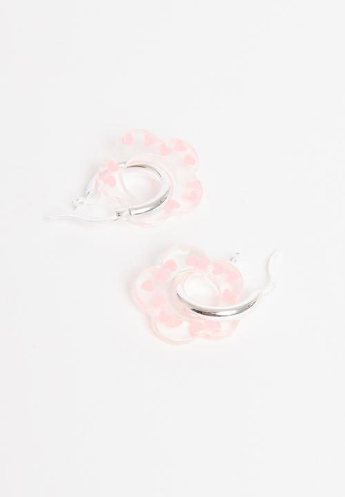 Pina Jewels - Heart confetti hoops - pink