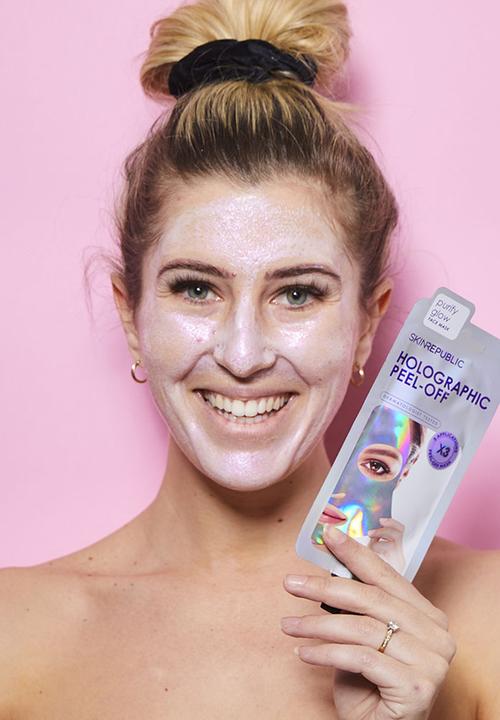 Skin Republic - Pink Holographic Peel-Off Face Mask