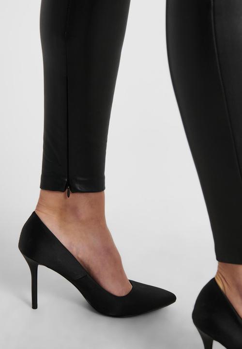 ONLY - Henrietta bf faux leather pant - black