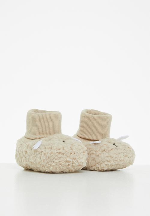 Pop Candy - Baby faux sherpa slipper - beige