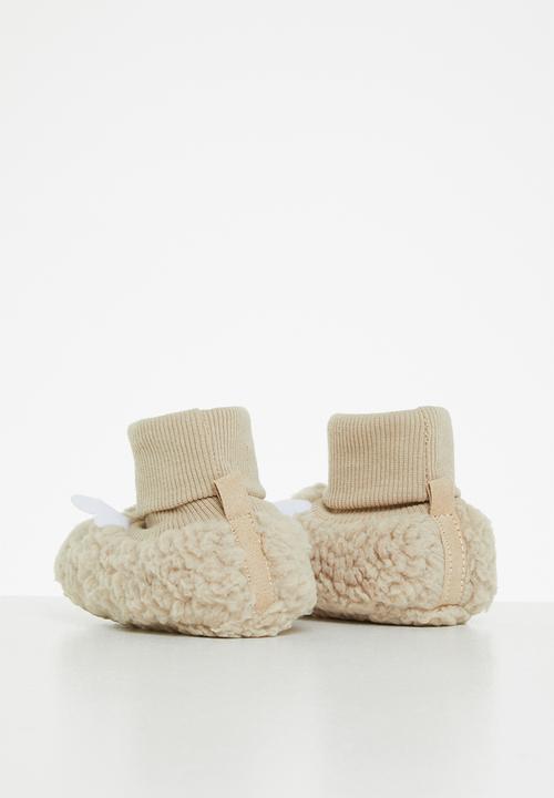 Pop Candy - Baby faux sherpa slipper - beige